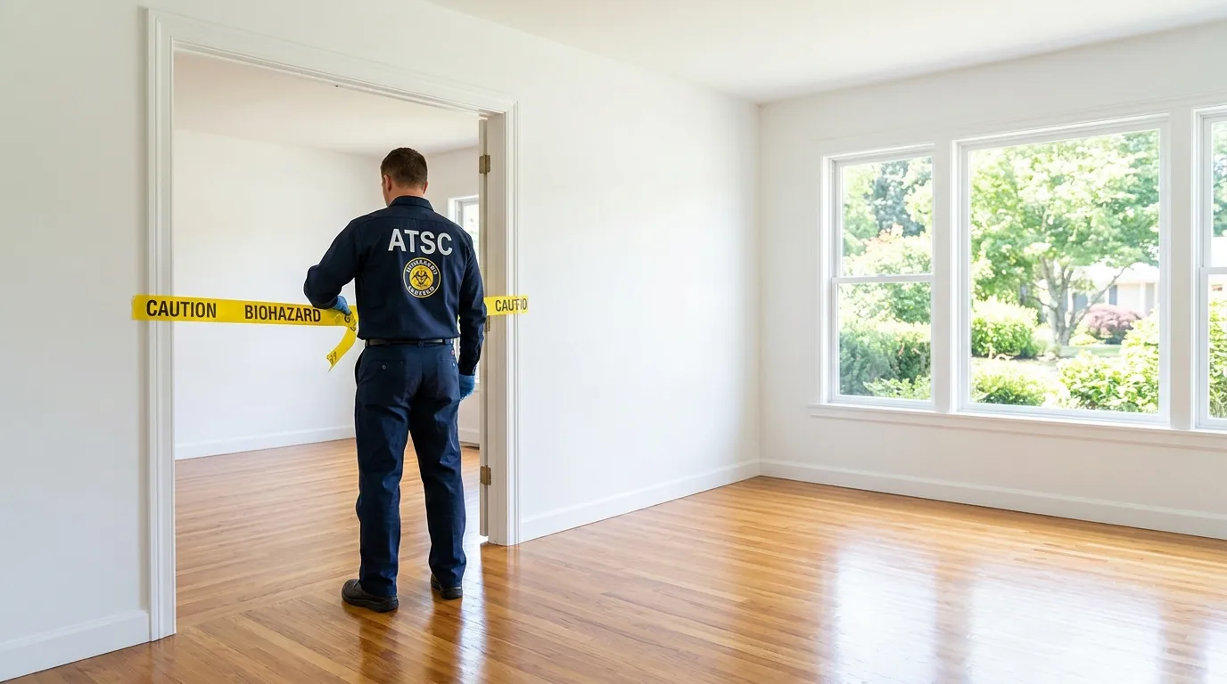 Certified biohazard cleanup crew performing Crime Scene Cleanup in Key Biscayne
